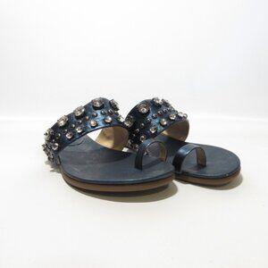 Vince Camuto Leather Toe Loop Sandals ~ Emmerly ~ Teal 8 WIDE New in box